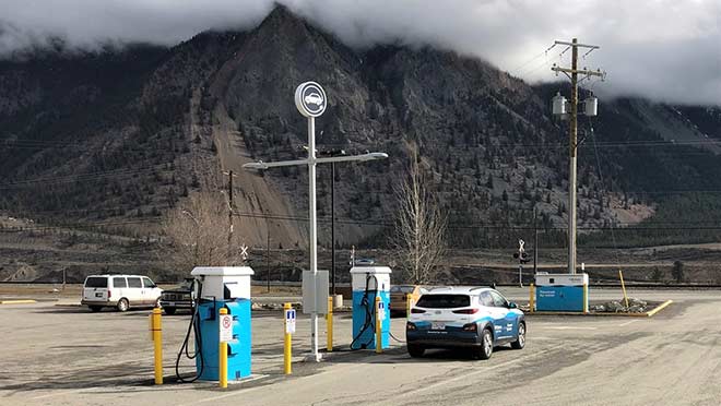 BC Hydro electric vehicle charging station in Lillooet.