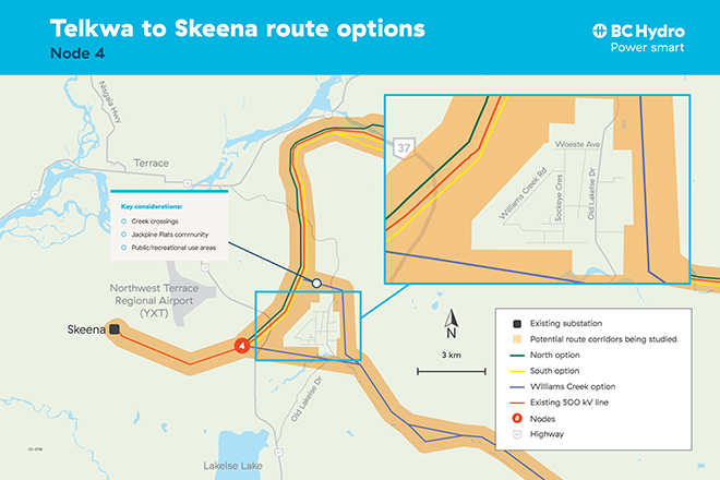 Telkwa to Skeena route options - Node 4 map