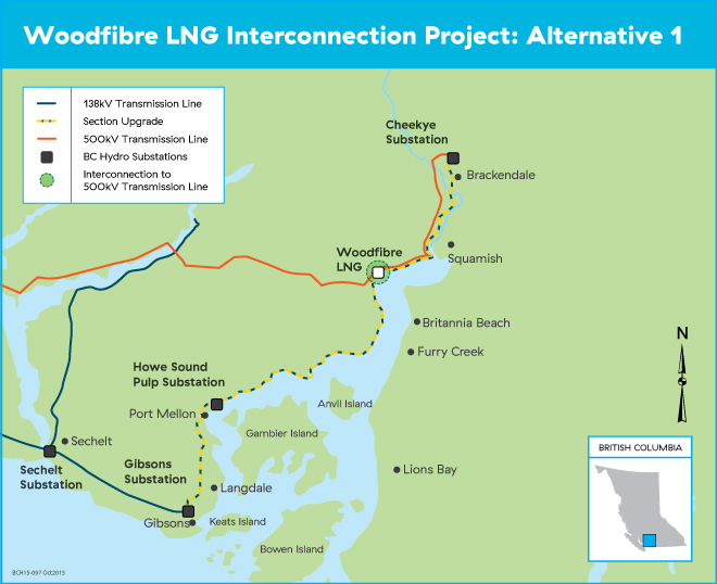Woodfibre LNG Interconneciton Project - Alternative 1