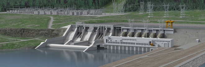 Site C dam artist render Site C dam artist render
