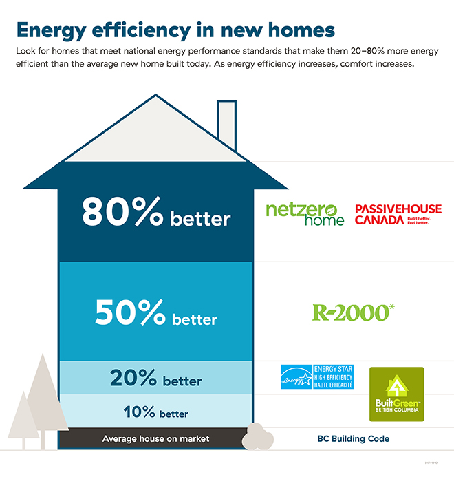 Energy efficient home performance level graphic