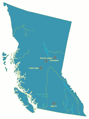 A map of BC.