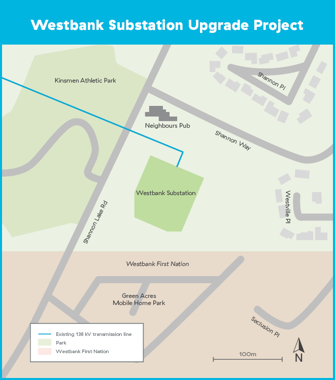 Map of the Westbank Substation Upgrade Project