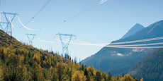 Transmission lines on mountain