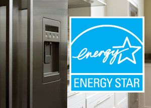Refridgerator and the Energy Star logo Refridgerator and the Energy Star logo