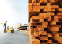 Large stack of rough cut lumber Large stack of rough cut lumber