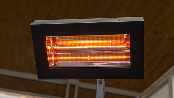 Image of an infrared patio heater