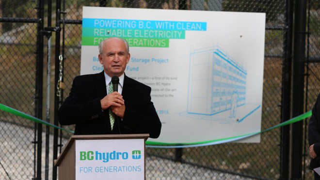 Bill Bennett at the grand opening of the Battery Energy Storage project in Field