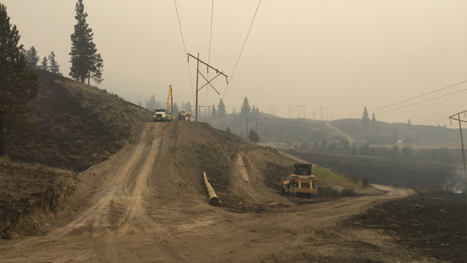 BC Hydro crews rebuilding transmission towers in Cache Creek