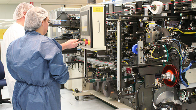 Equipment operators at E-One Moli Energy's lithium-ion battery facility in Maple Ridge, B.C.