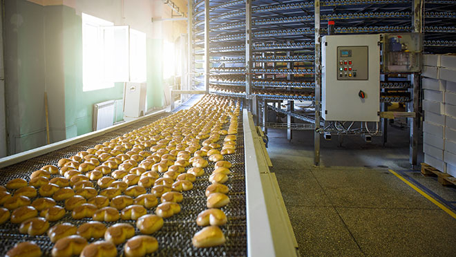 Image of a commercial bakery in operation