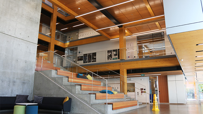 Photo of the interior space at Kwantlen University's Wilson School of Design
