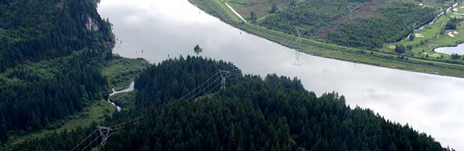 Image of aerial view of Pitt River Image of aerial view of Pitt River