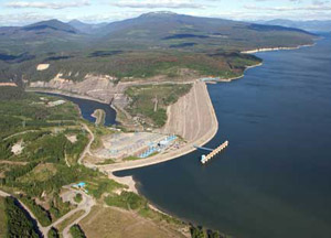 Aerial view of Williston Reservoir