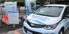 Car at BC Hydro EV charging station