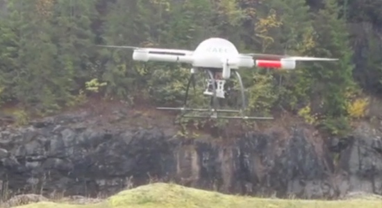 Unmanned aerial vehicle 'films' Kootenay Canal