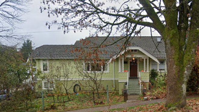 Green detached house in New Westminster