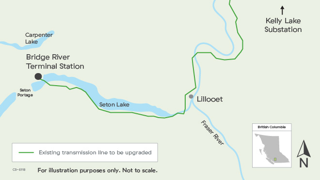 Bridge River transmission project map