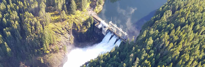 Aerial photo of the Ladore Spillway