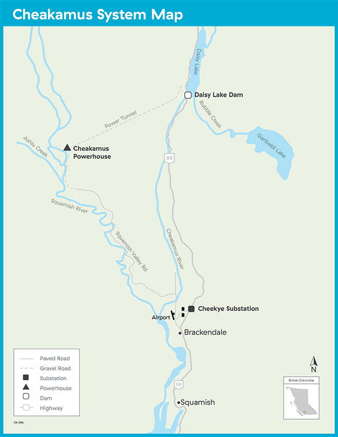 Cheakamus system map