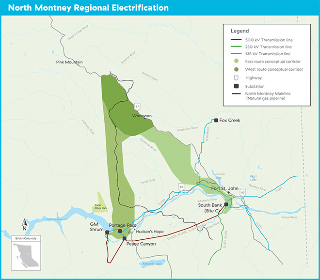 North Montney Regional Electrification map