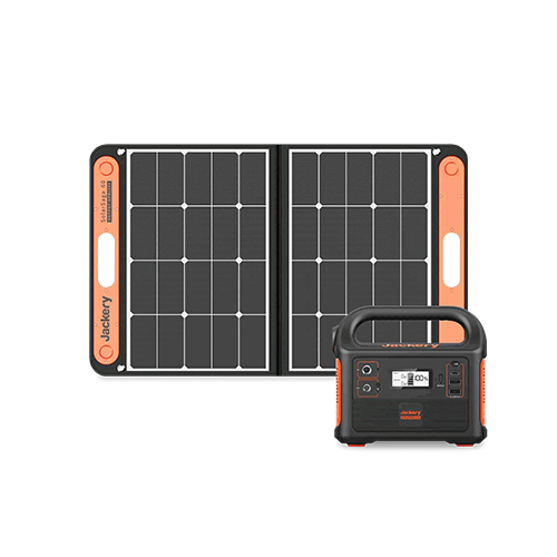 A Jackery Solar Panel & a Jackery Portable Power Station.