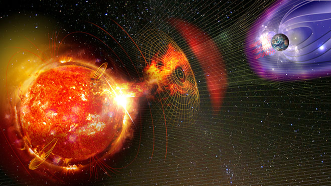 Illustration of a geomagnetic storm