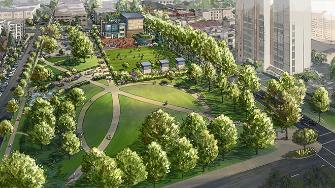 Illustration of downtown Vancouver proposal Illustration of downtown Vancouver proposal