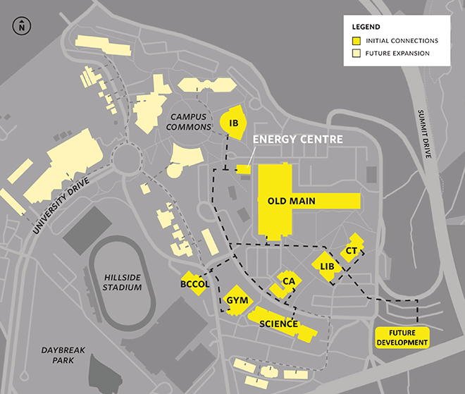 Map of the Thompson Rivers University campus