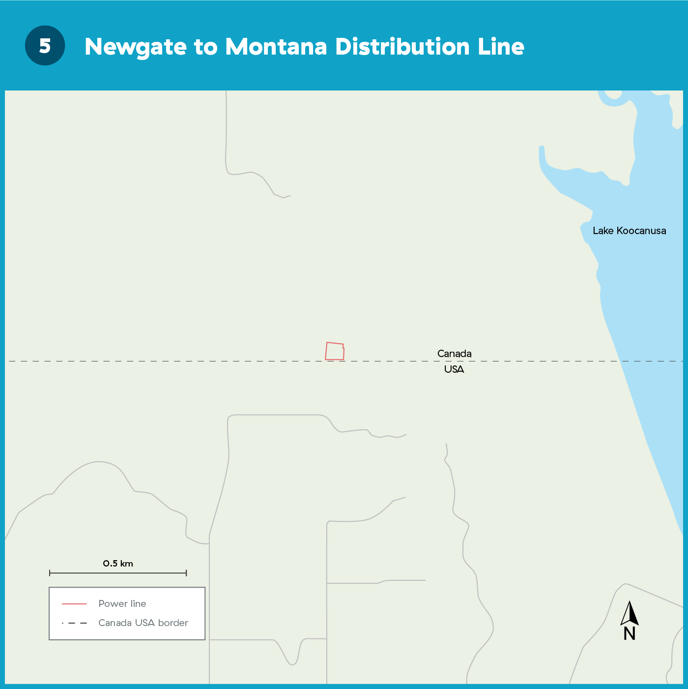 Distribution Line (undergound) from Montana, USA to Newgate, east of Cranbrook