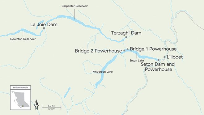 Bridge River system upgrade project map