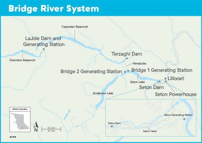 Bridge river system map