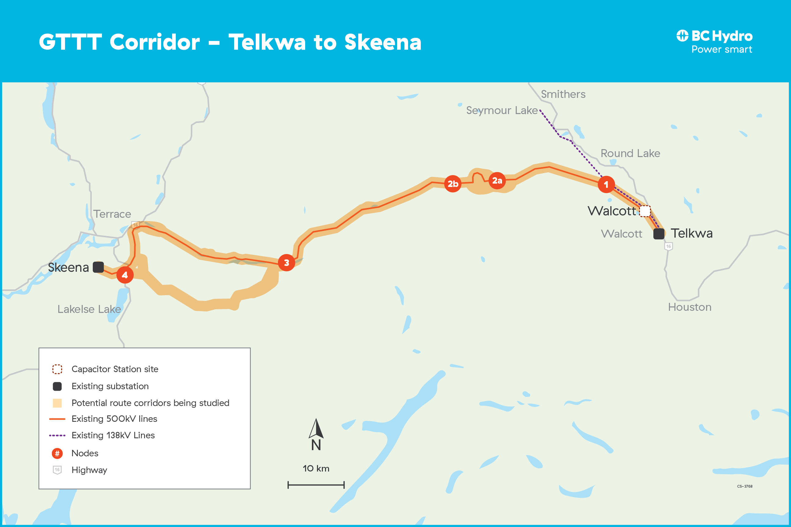 Telkwa Substation to Skeena Substation project map