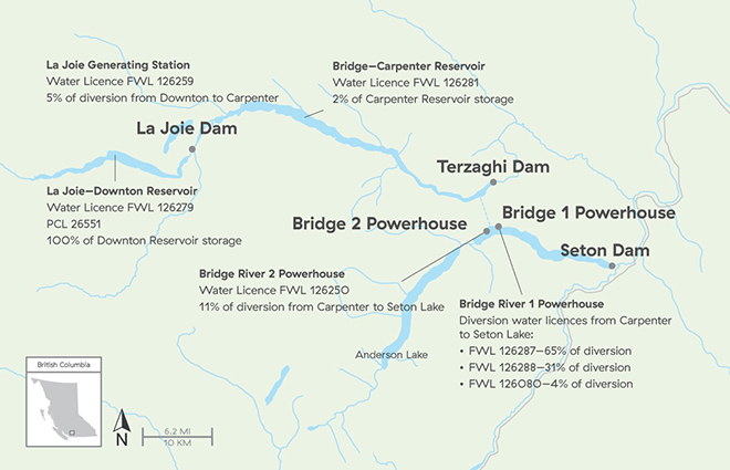 La Joie and Bridge Licence Renewals map