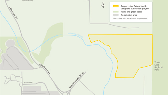 North Langford Substation project site map