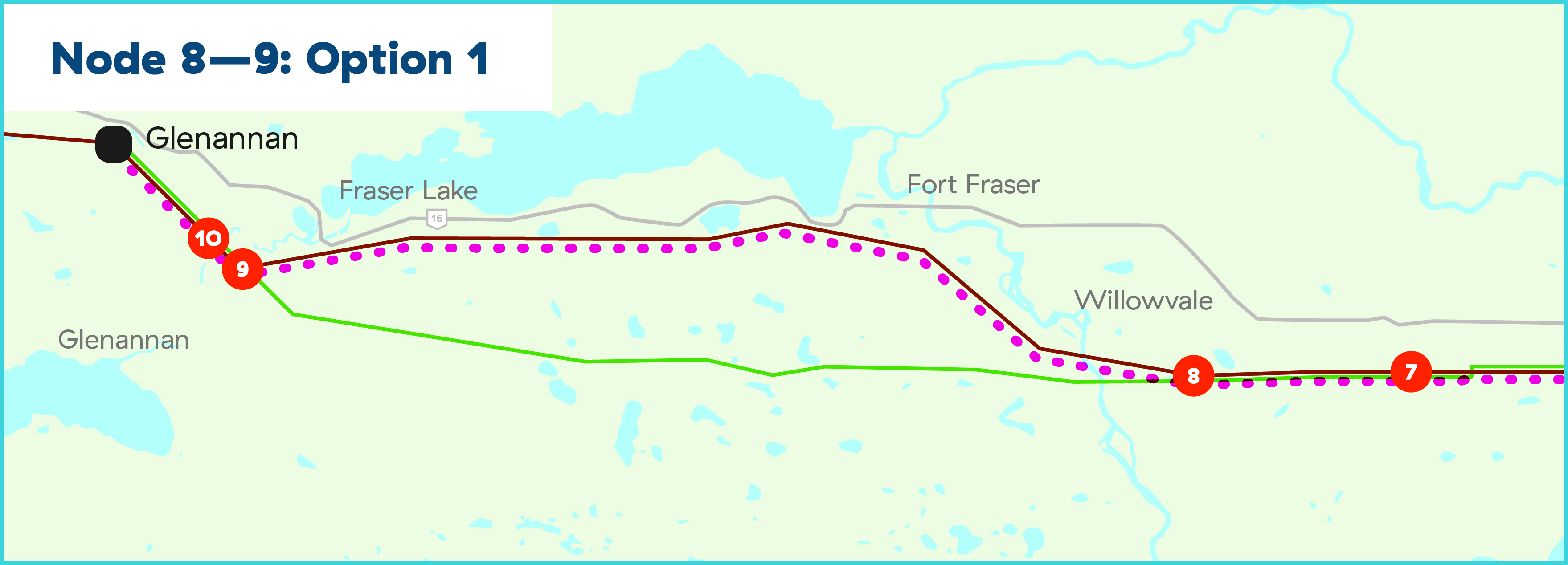 Prince George to Glenannan Transmission Project Node 8-9 Option 1