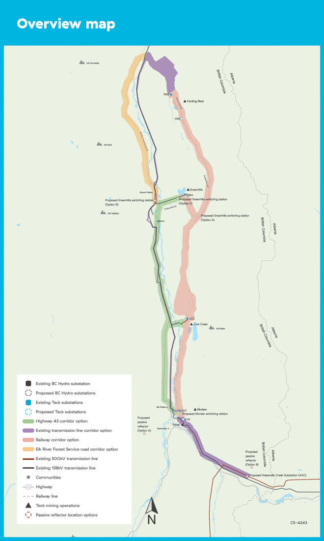 Teck Electrification overview map