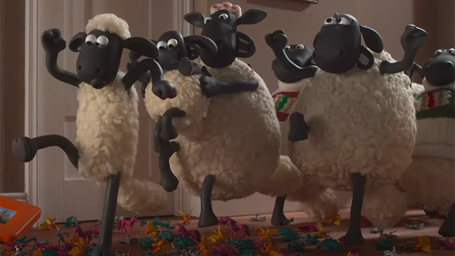 Scene from the movie Shaun The Sheep: The Flight Before Christmas