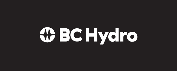 BC Hydro logo reverse B&W