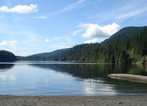 The view from Buntzen Lake Reservoir The view from Buntzen Lake Reservoir