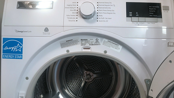 Image of a ventless heat pump dryer