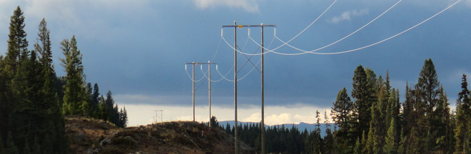 A 138 kilovolt transmission line