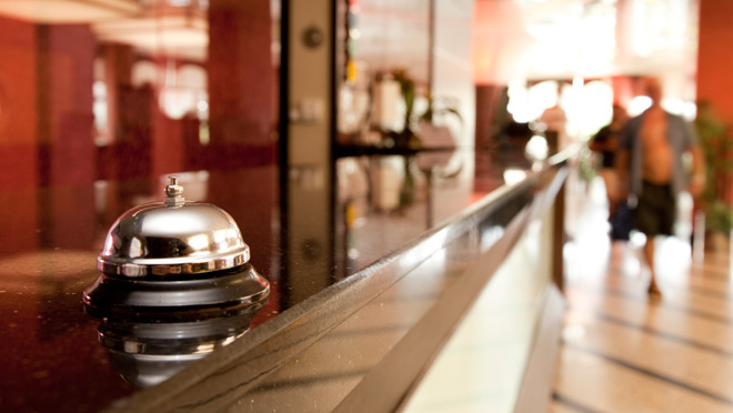 Image of a hotel lobby bell Image of a hotel lobby bell