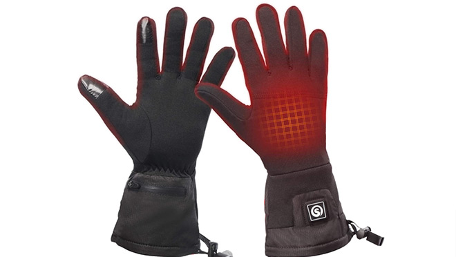 A pair of heated gloves