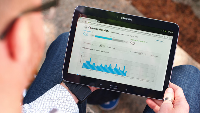 Image of MyHydro account being viewed on a tablet Image of MyHydro account being viewed on a tablet