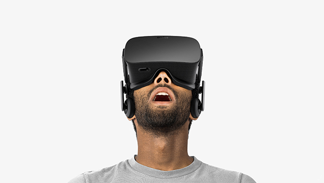 Image of a man wearing an Oculus Rift headset Image of a man wearing an Oculus Rift headset