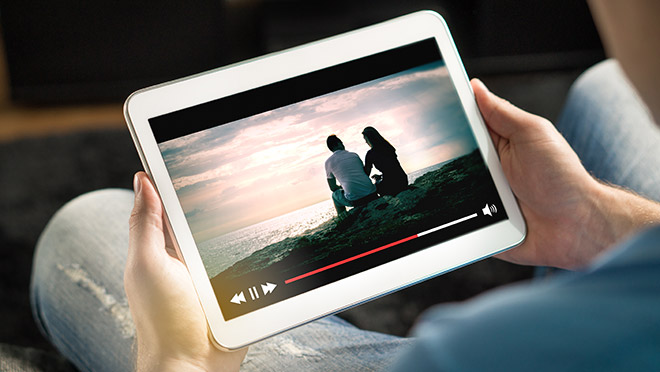 Image of streaming video on a tablet computer Image of streaming video on a tablet computer