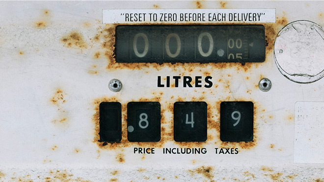 Image of an old gasoline pump