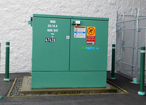 Example of a pad-mounted transformer