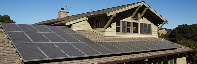 solar panels on roof